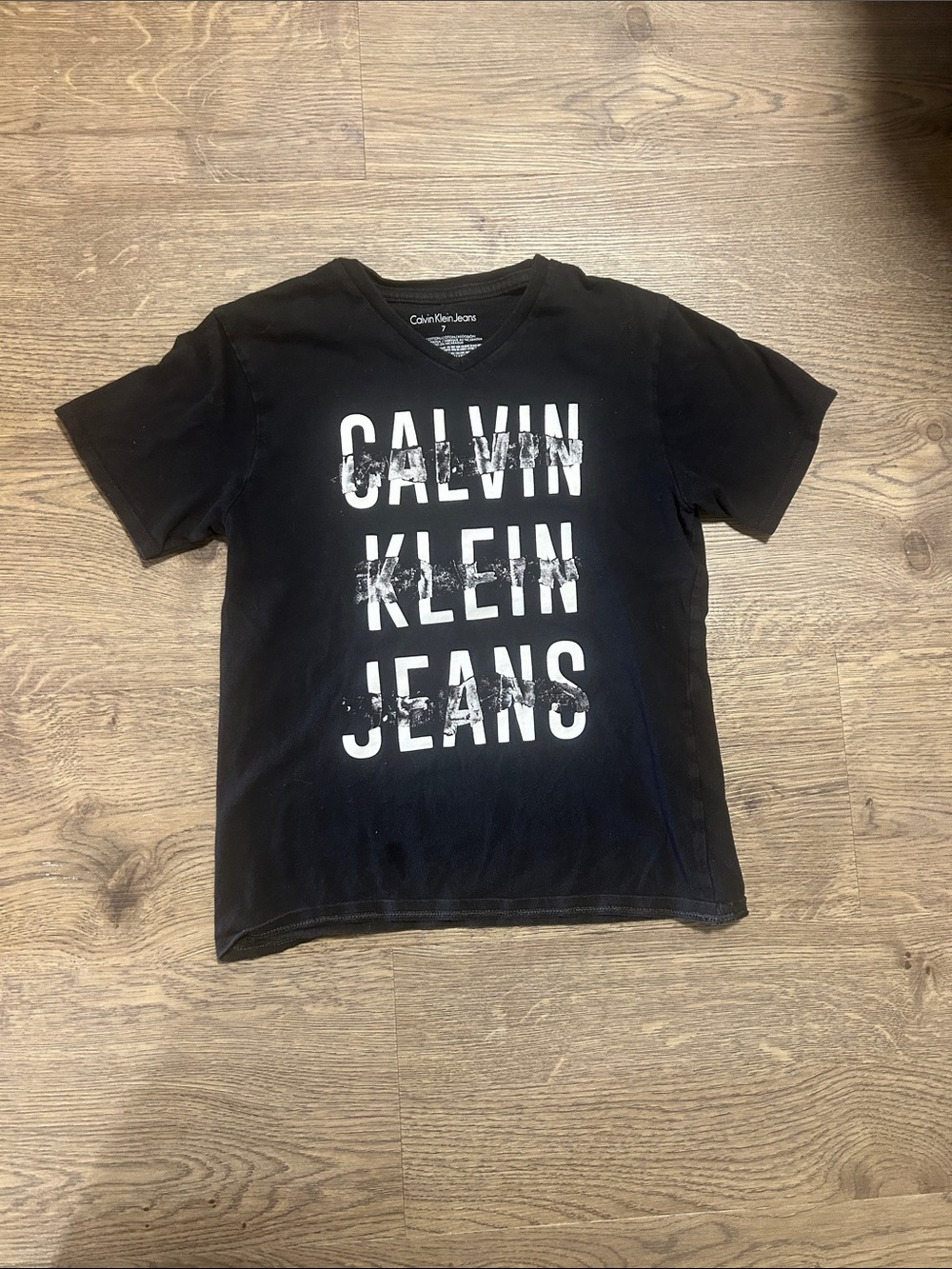 Calvin Klein Black Tee with White Logo Print